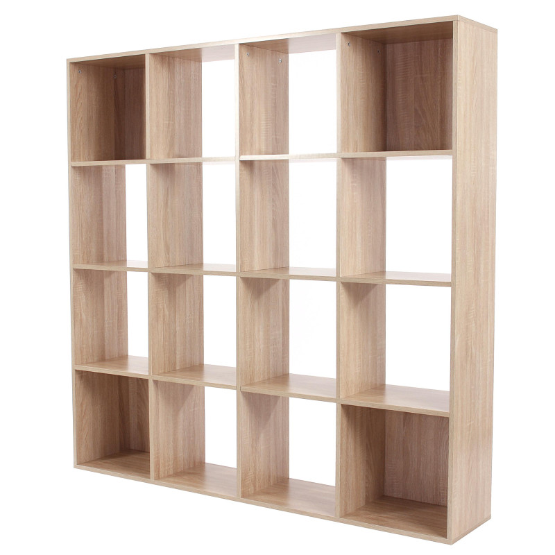 Etagère / bibliothèque Ottawa séparation de pièce 150x150x30cm - coloris chêne