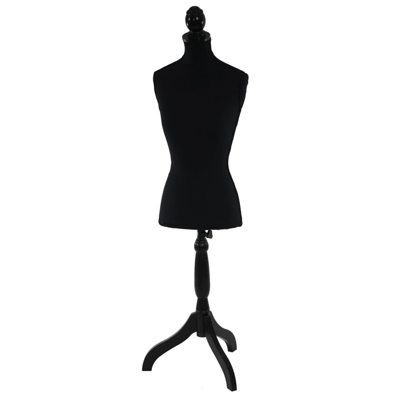 Mannequin de couture de tailleur buste torse féminin T220 - mousse, noir