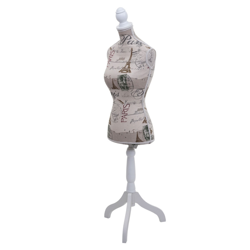 Mannequin de couture de tailleur buste torse féminin T220 - mousse, motif Paris