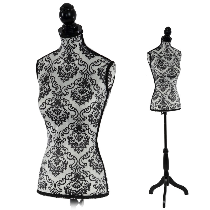 Mannequin de couture de tailleur buste torse féminin T220 - mousse, motif baroque