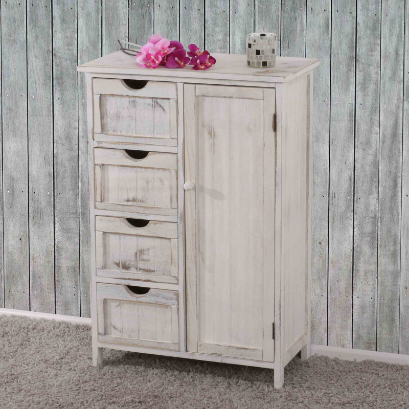 Commode / armoire, 82x55x30cm, shabby chic, vintage - blanc