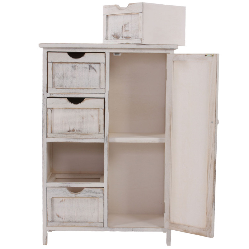 Commode / armoire, 82x55x30cm, shabby chic, vintage - blanc