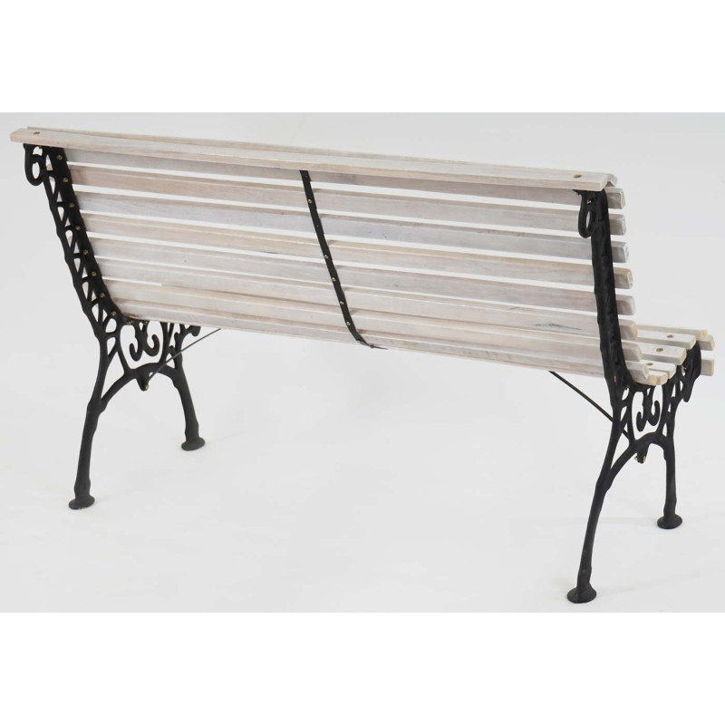 Banc de jardin Antibes banc en bois et fonte 122cm - blanc