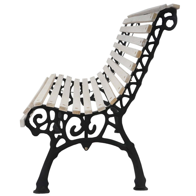 Banc de jardin Antibes banc en bois et fonte 122cm - blanc