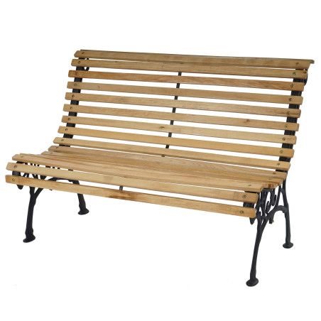 Banc de jardin Antibes banc en bois et fonte 122cm - nature