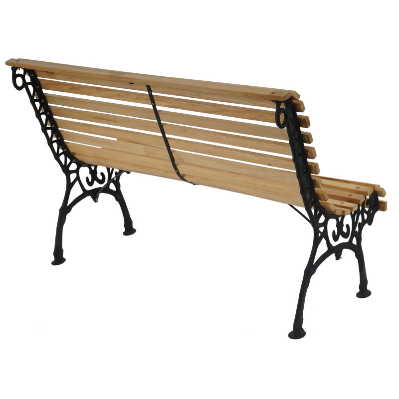 Banc de jardin Antibes banc en bois et fonte 122cm - nature