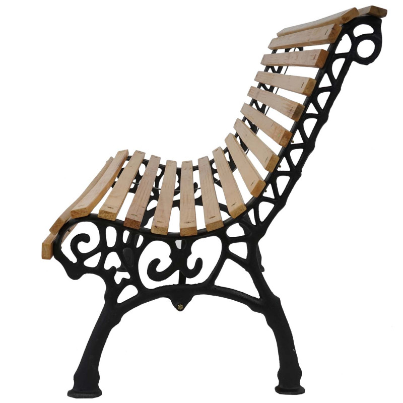 Banc de jardin Antibes banc en bois et fonte 122cm - nature