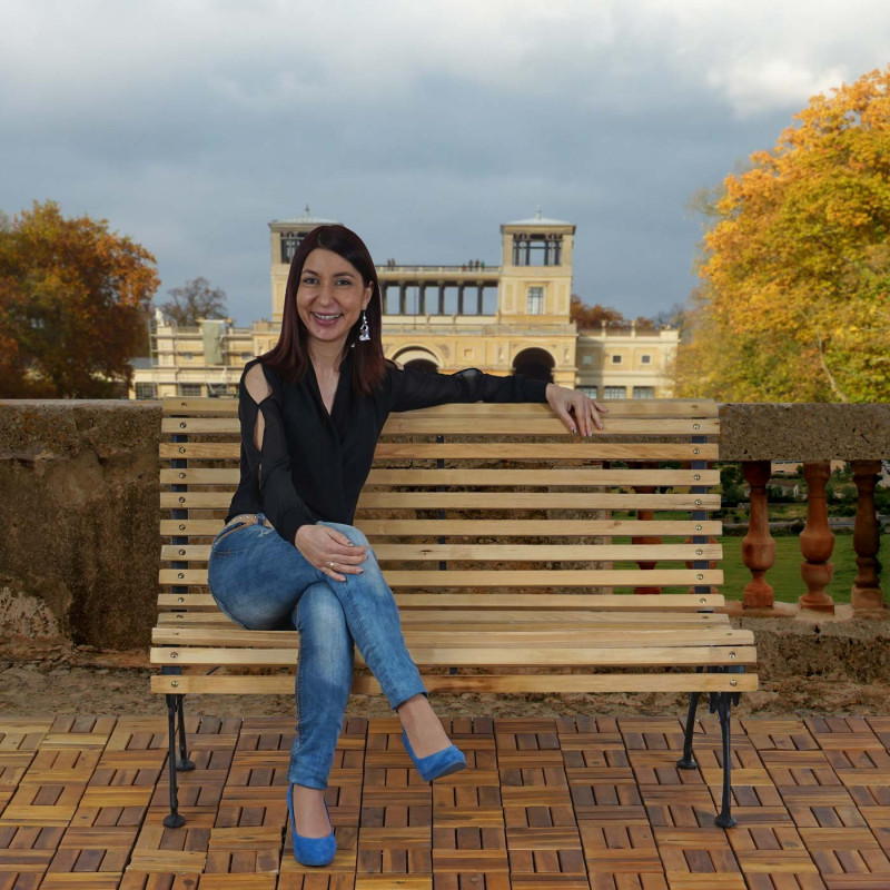 Banc de jardin Antibes banc en bois et fonte 122cm - nature