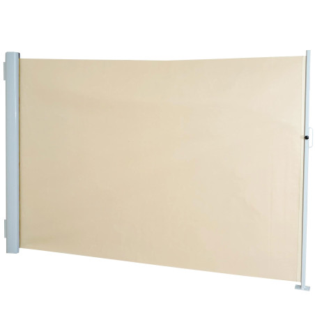 Store à poser latéral T139 brise vue, abat vent, aluminium - 1,8x3m, crème