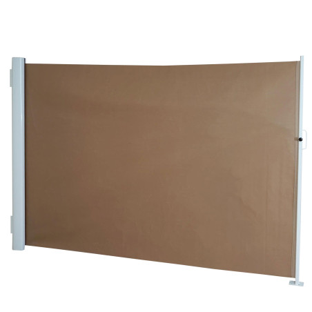 Store à poser latéral T139 brise vue, abat vent, aluminium - 1,8x3m, marron