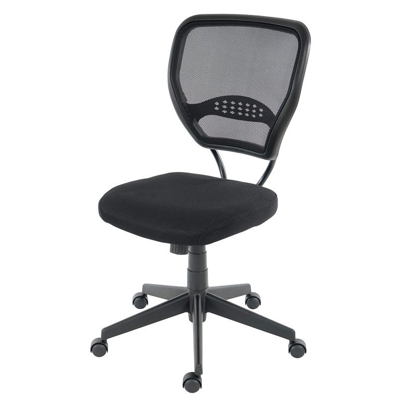 Fauteuil/chaise de bureau Seattle, charge 150kg, tissu - noir, sans accoudoirs