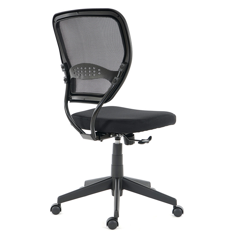 Fauteuil/chaise de bureau Seattle, charge 150kg, tissu - noir, sans accoudoirs