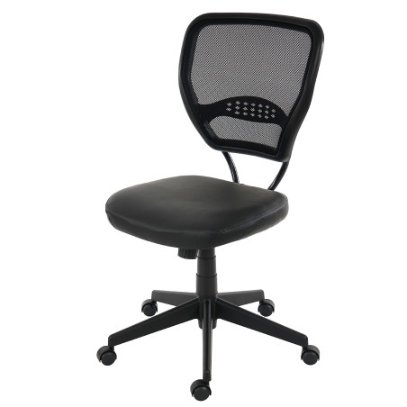 Fauteuil/chaise de bureau Seattle, charge 150kg, similicuir - noir, sans accoudoirs