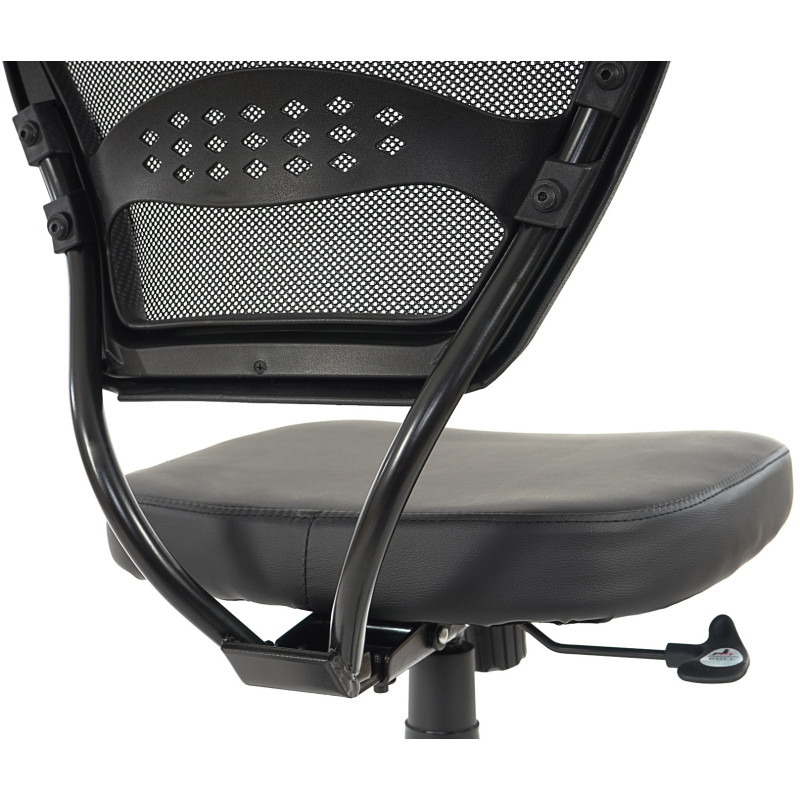 Fauteuil/chaise de bureau Seattle, charge 150kg, similicuir - noir, sans accoudoirs