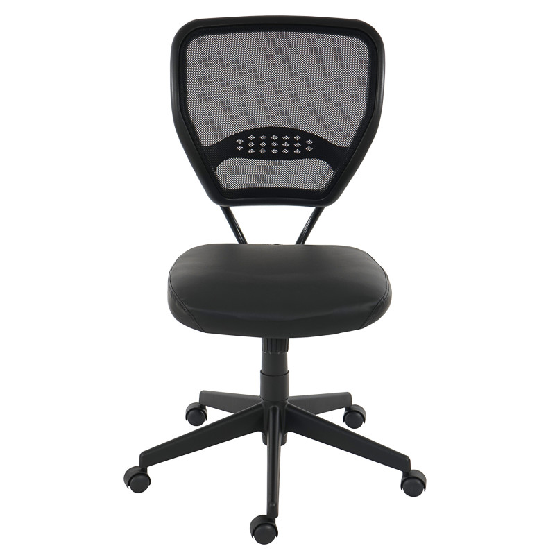 Fauteuil/chaise de bureau Seattle, charge 150kg, similicuir - noir, sans accoudoirs