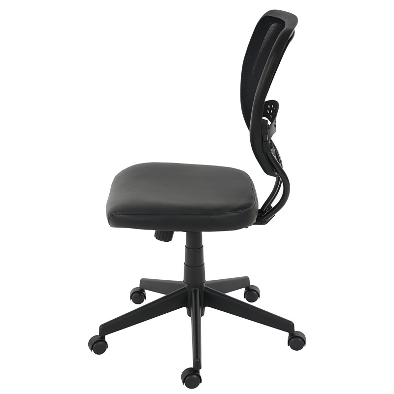 Fauteuil/chaise de bureau Seattle, charge 150kg, similicuir - noir, sans accoudoirs