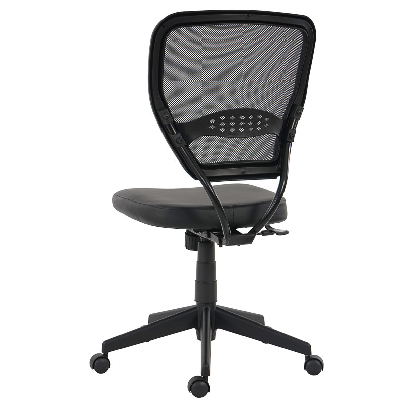 Fauteuil/chaise de bureau Seattle, charge 150kg, similicuir - noir, sans accoudoirs