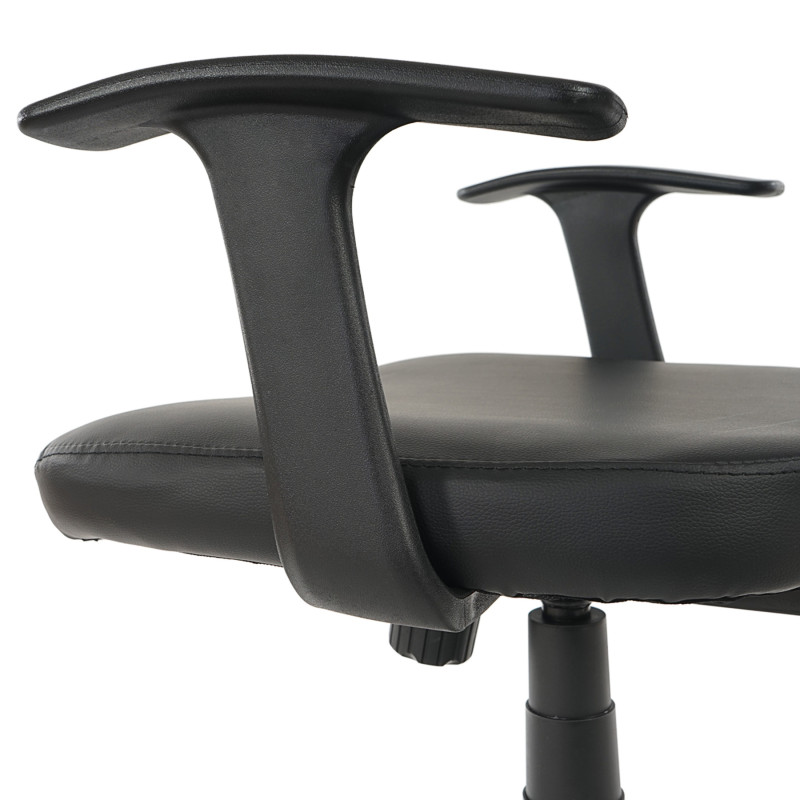 Fauteuil/chaise de bureau Seattle, charge 150kg, similicuir - noir, avec accoudoirs