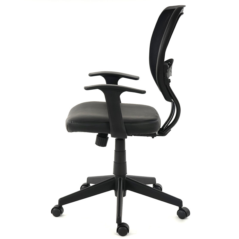 Fauteuil/chaise de bureau Seattle, charge 150kg, similicuir - noir, avec accoudoirs