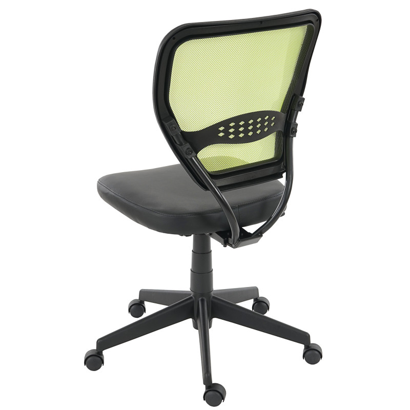 Fauteuil/chaise de bureau Seattle, charge 150kg, similicuir - vert, sans accoudoirs