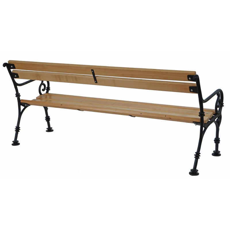 Banc de jardin Toulouse banc de parc bois et fonte massif 40,7kg, 178cm - nature