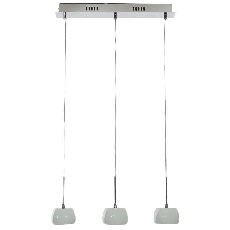 Lampe suspension, HW117, abat-jour en verre, 3 flammes