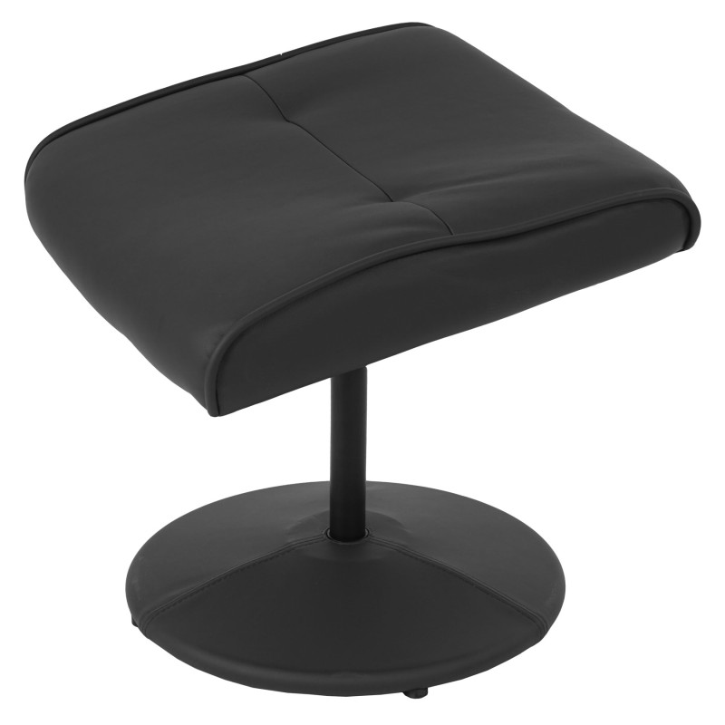 Fauteuil relax Helsinki fauteuil TV avec repose-pieds/pouf - similicuir, noir