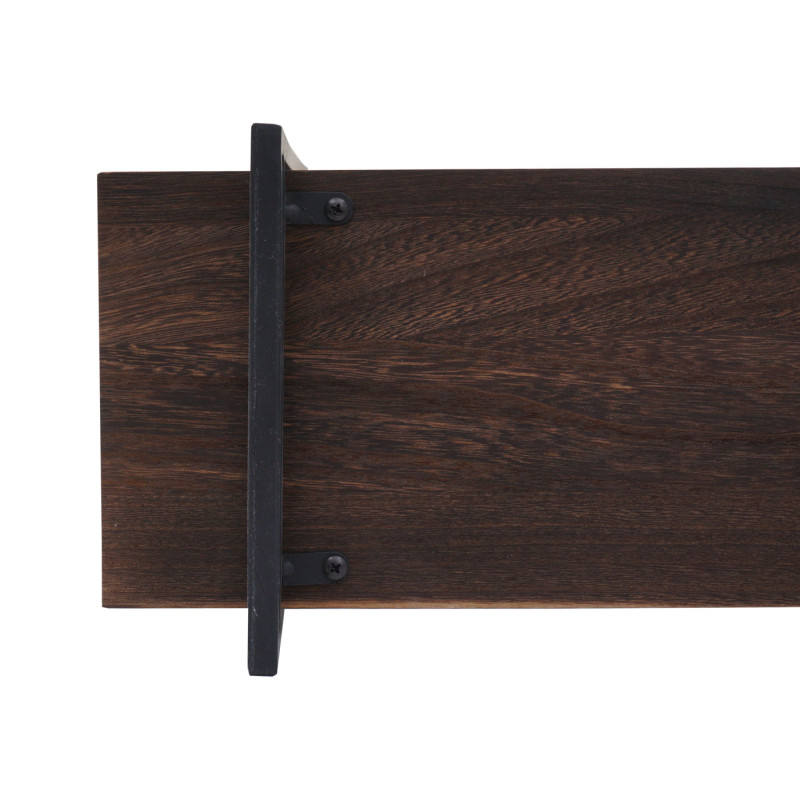 Etagère murale étagère suspendue Schweberegal, 3 étagères en bois massif Industrial 60x60x18cm - brun foncé, métal noir