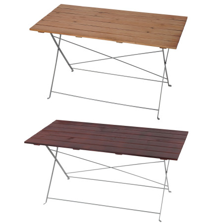 Table de jardin ou de brasserie Berlin, pliable, bois huilé, 120x60x70cm - nature