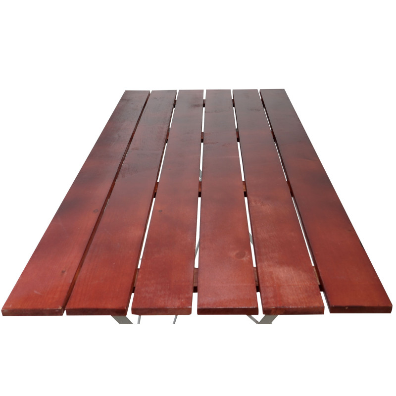 Table de jardin ou de brasserie Berlin, pliable, bois huilé, 120x60x70cm - brun foncé