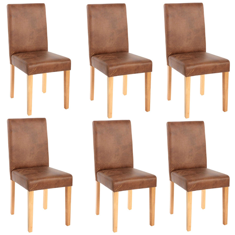 Lot de 6 chaises de séjour Littau -tissu - aspect daim / pieds clairs