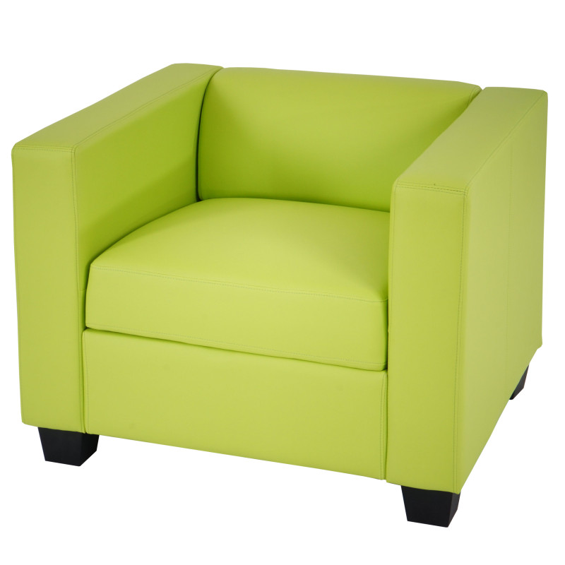 Fauteuil Club / Lounge Lille, simili-cuir, vert clair