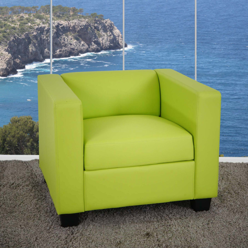 Fauteuil Club / Lounge Lille, simili-cuir, vert clair