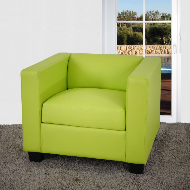 Fauteuil Club / Lounge Lille, simili-cuir, vert clair