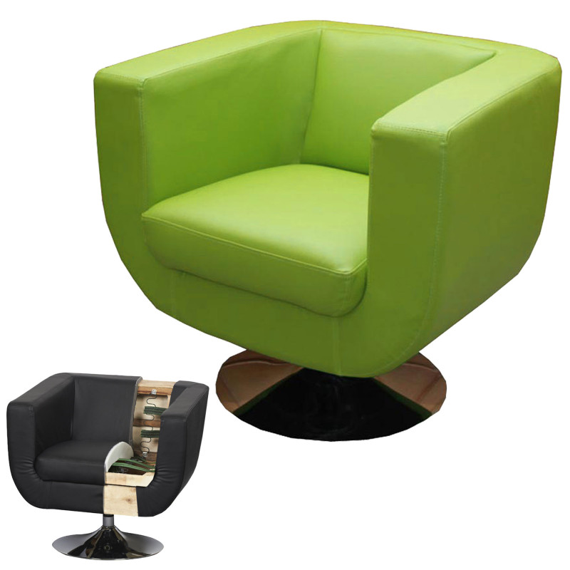 Fauteuil lounge TREVISO II similicuir polyuréthane - vert clair