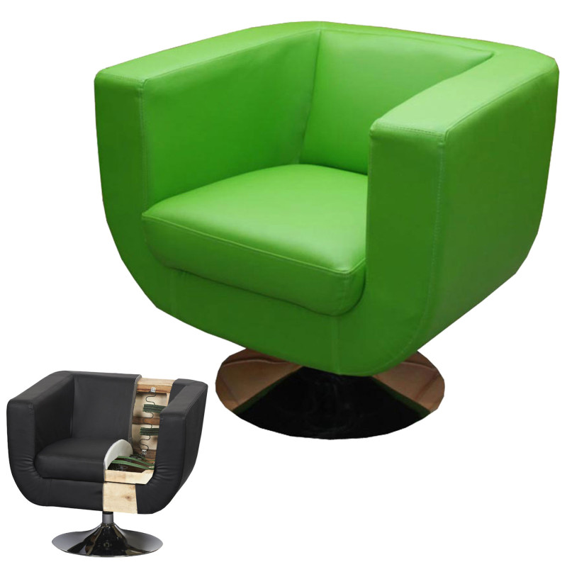 Fauteuil lounge TREVISO II similicuir polyuréthane - vert pomme