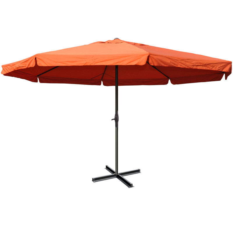 Parasol aluminium Meran Pro ø 5m avec volant - terracotta