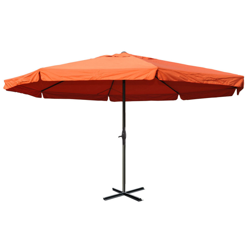 Parasol aluminium Meran Pro ø 5m avec volant - terracotta