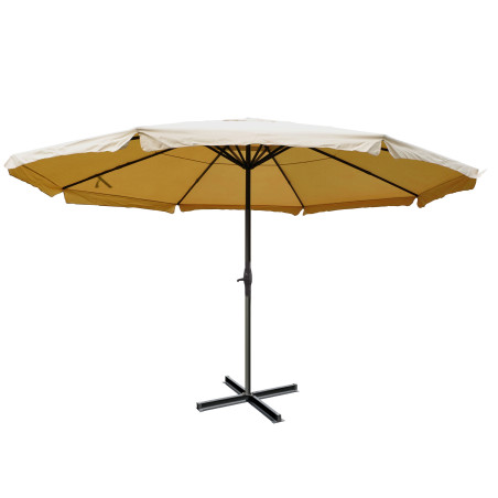 Parasol aluminium Meran Pro ø 5m avec volant - crème