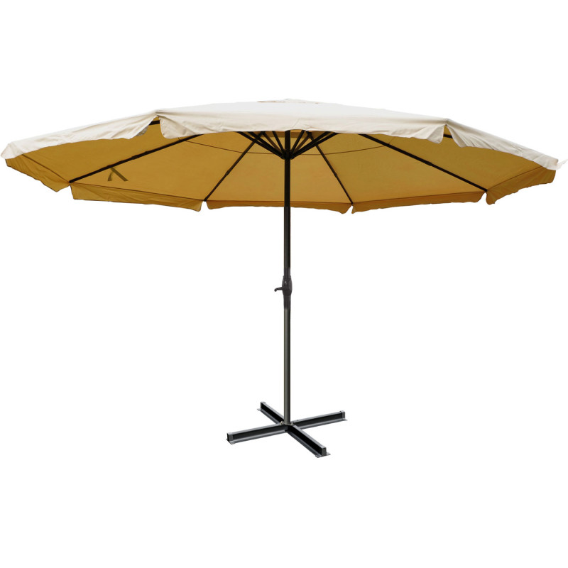 Parasol aluminium Meran Pro ø 5m avec volant - crème