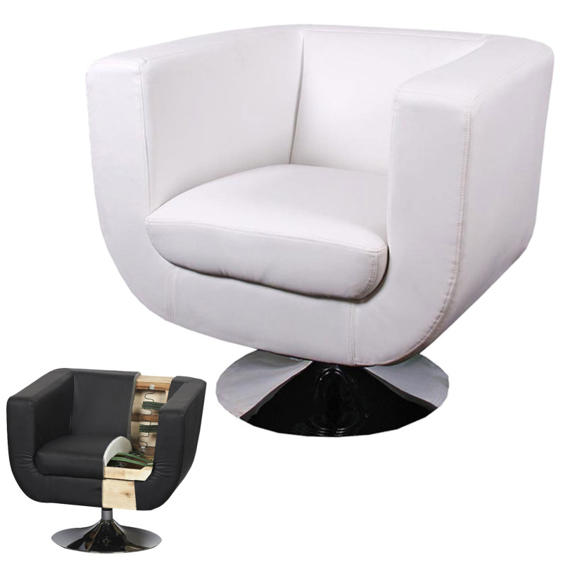 Fauteuil lounge TREVISO II similicuir polyur?thane - blanc