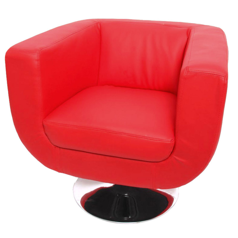 Fauteuil lounge TREVISO II similicuir polyuréthane - rouge