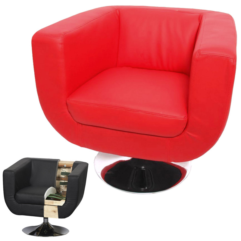 Fauteuil lounge TREVISO II similicuir polyuréthane - rouge