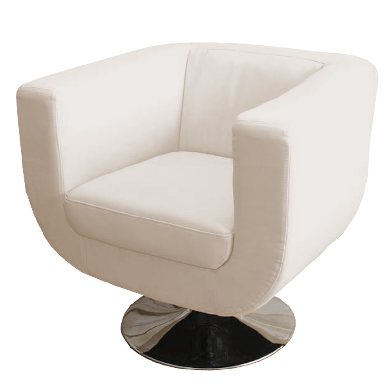 Fauteuil lounge TREVISO II similicuir polyuréthane - crème