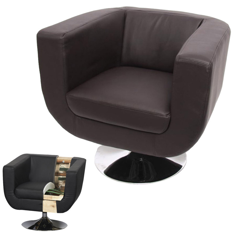 Fauteuil lounge TREVISO II similicuir polyuréthane - marron