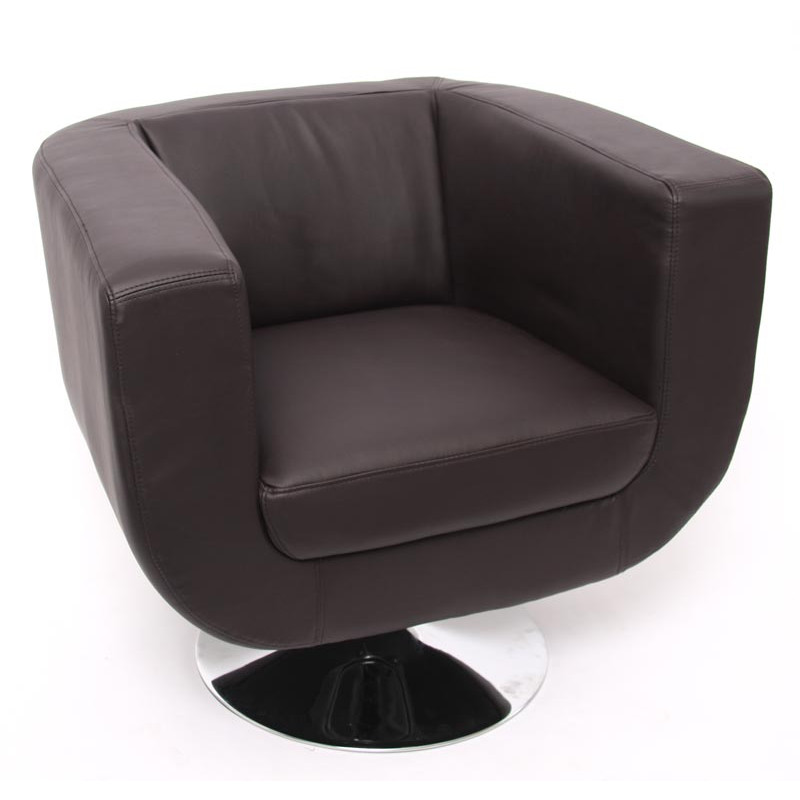 Fauteuil lounge TREVISO II similicuir polyuréthane - marron