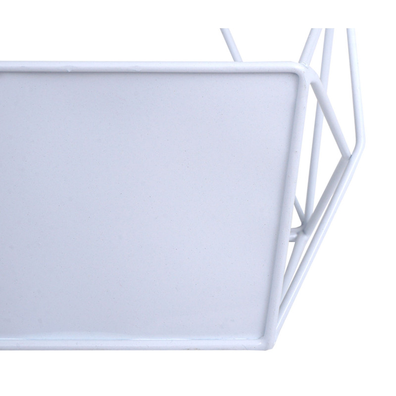 Étagère murale Étagère suspendue Étagère de décoration Étagère de cuisine, métal 44x23x11cm - blanc