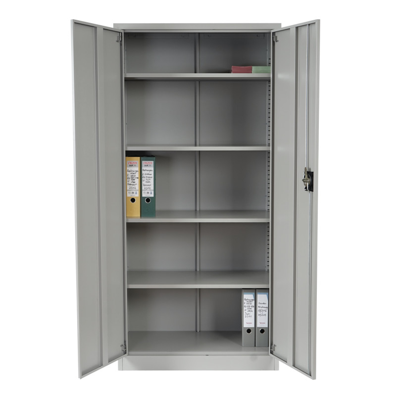 Meuble-classeur Boston T130, placard de bureau en métal, 47kg, 2 portes, 180x85x40cm - gris