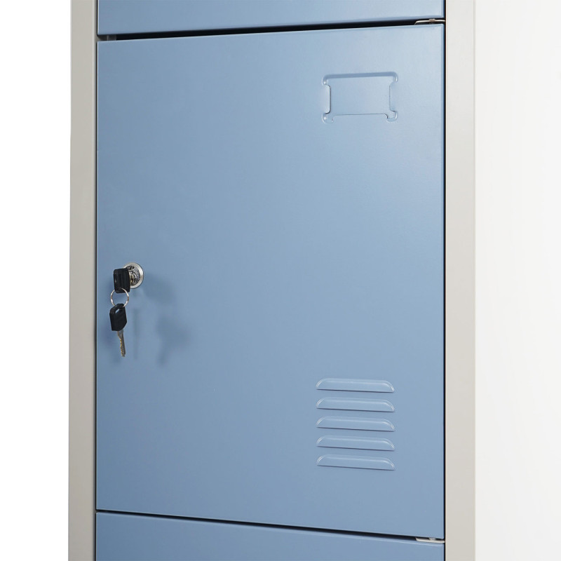 Meuble-classeur Boston T163, vestiaire, placard en métal, 180x38x45cm - bleu