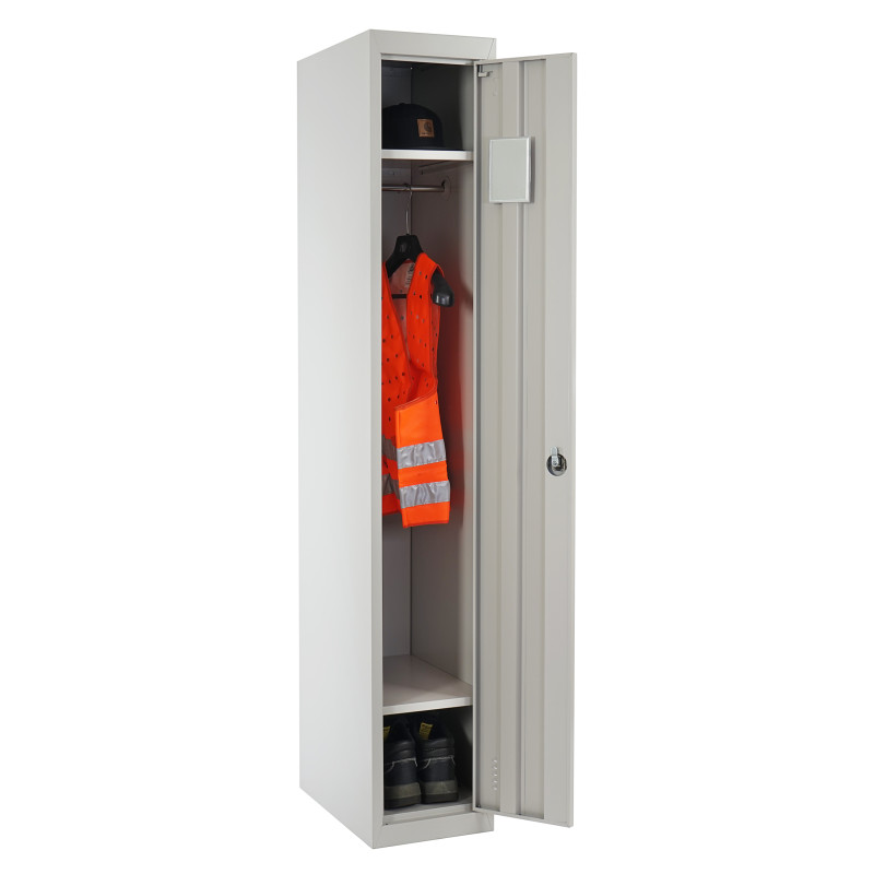 Vestiaire Boston T163, armoire métallique de personnel, 180x30x50cm selon ASR - gris